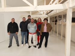 La Maire et les entreprises qui ont r�alis� les travaux (Deldin absent sur la photo)